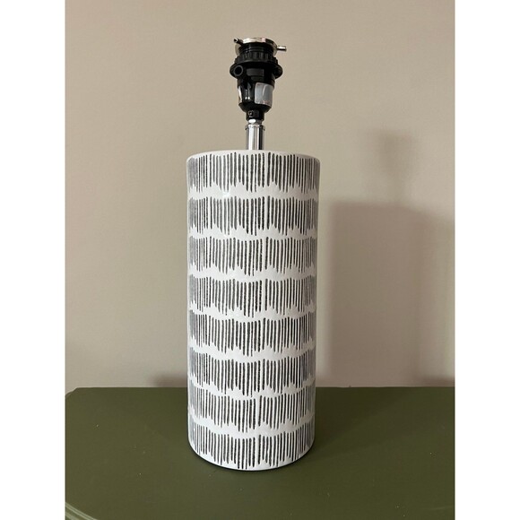Nate Berkus Modern Designer Black & White Crosshatch Lamp Base